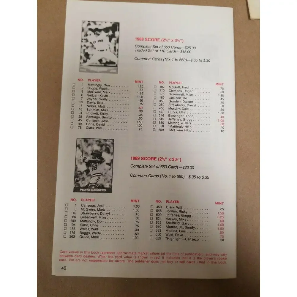 1989 Hygrade Baseball Card Values Book And Guide To Collecting